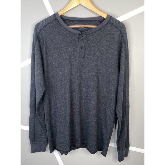 Roark 2 Button Henley Range Rat Slub Waffle Pullover Charcoal Gray Men’s Large - Picture 1 of 14
